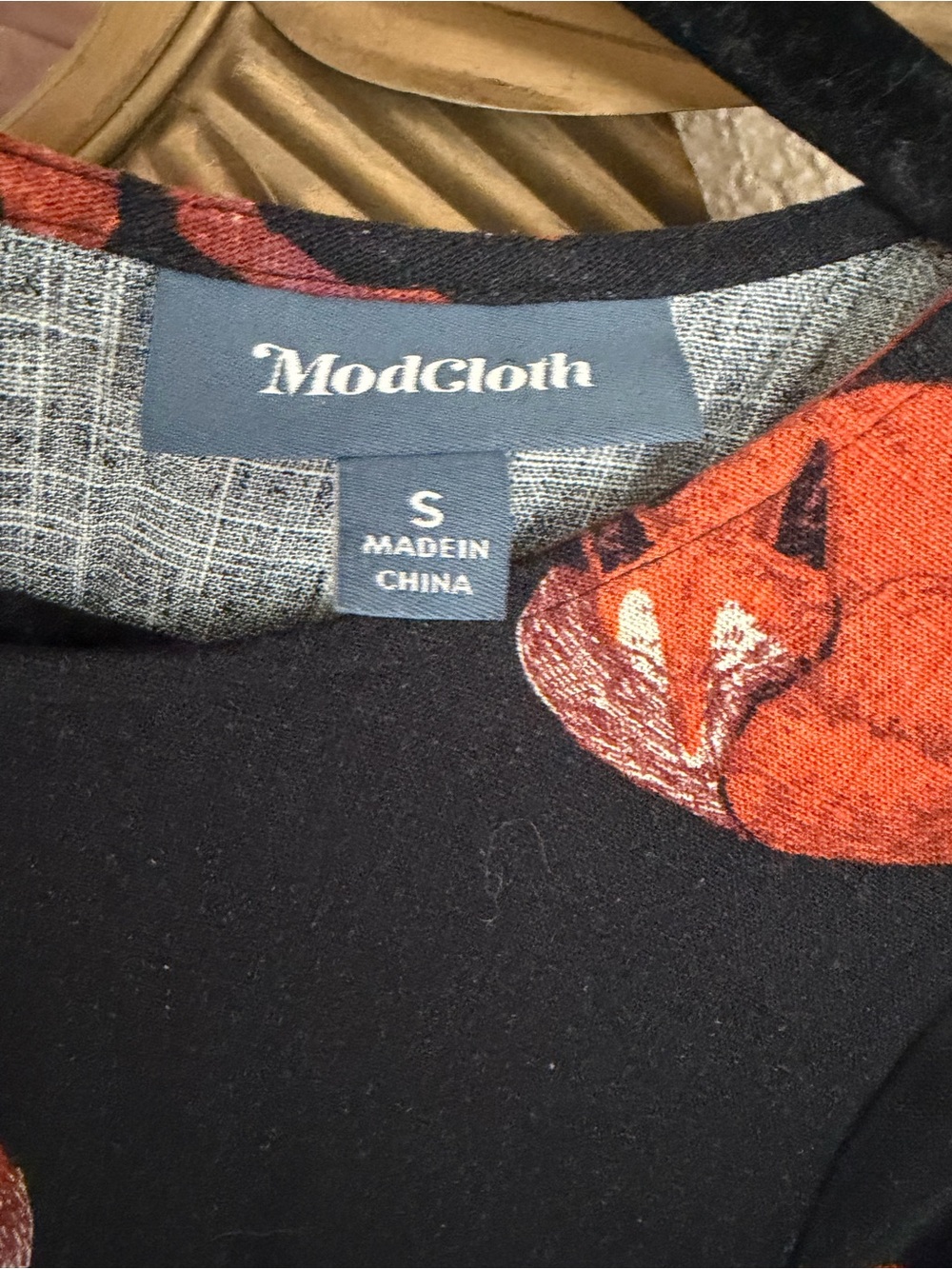 Mod Cloth Fox Print Linen Women’s Pantsuit Tie String Waist S - Picture 6 of 15